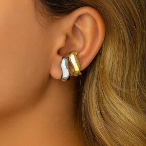 “Aria” 2pc Mixed Metal Cuff Earring Set